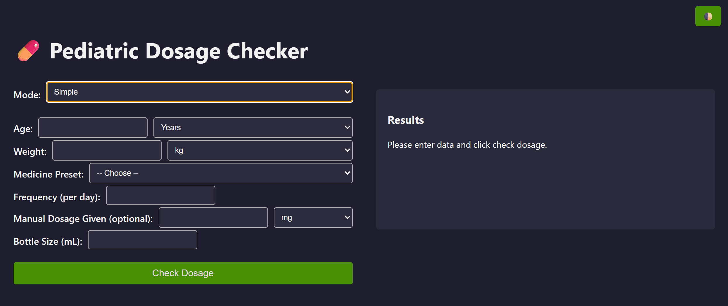 Pediatric Dosage Checker